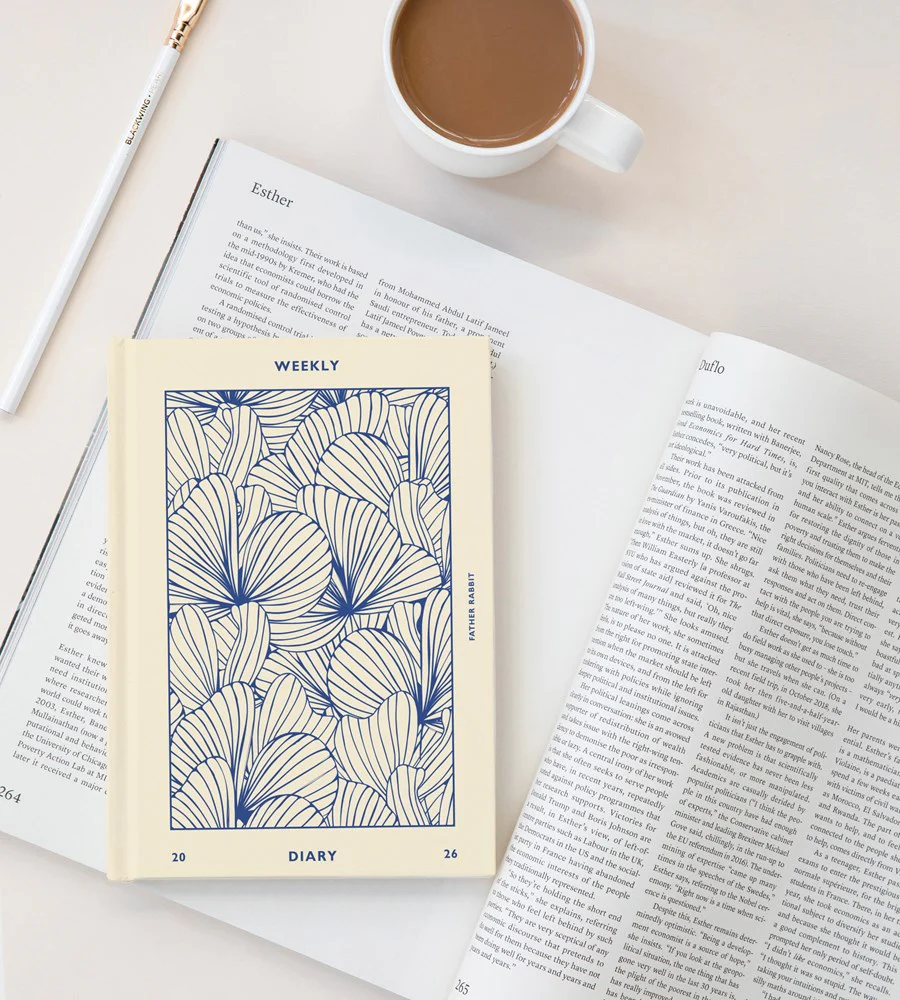 Father Rabbit Weekly Diary 2026 || Prussian Blue Floral