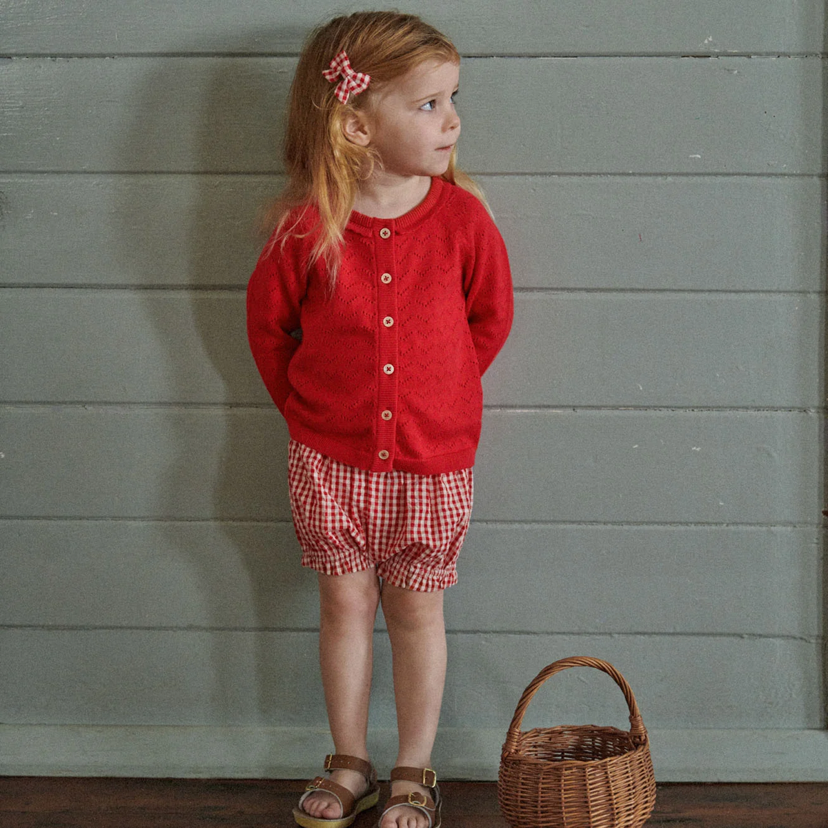 Piper Cardigan || Raspberry Red Pointelle