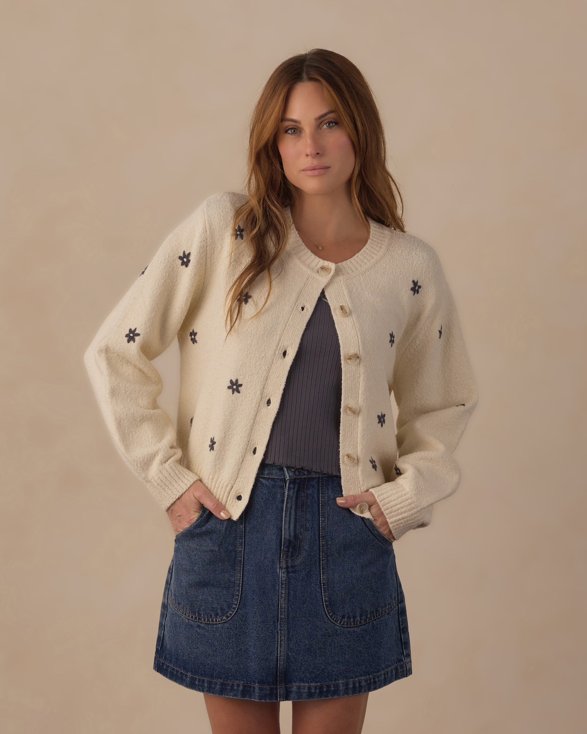 Womens Cheyenne Cardigan || Midnight Daisies