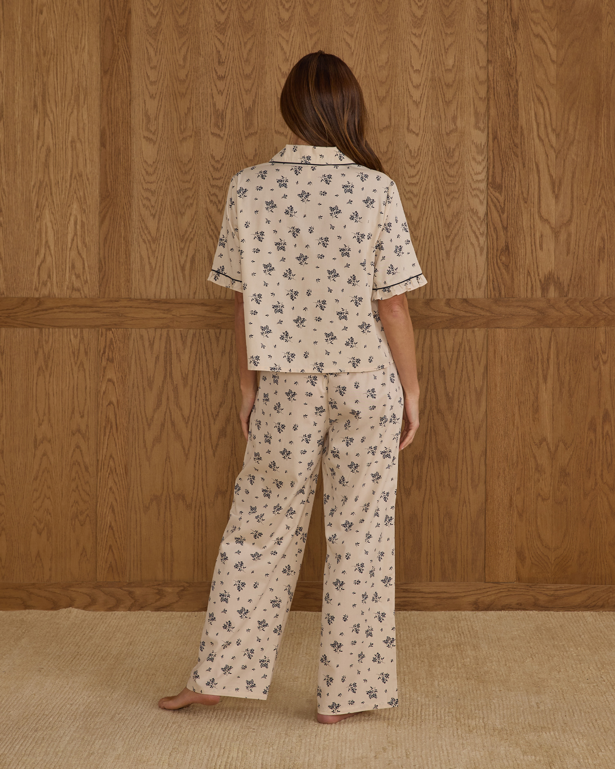 Woven Pyjama Set Womens || Blue Floral