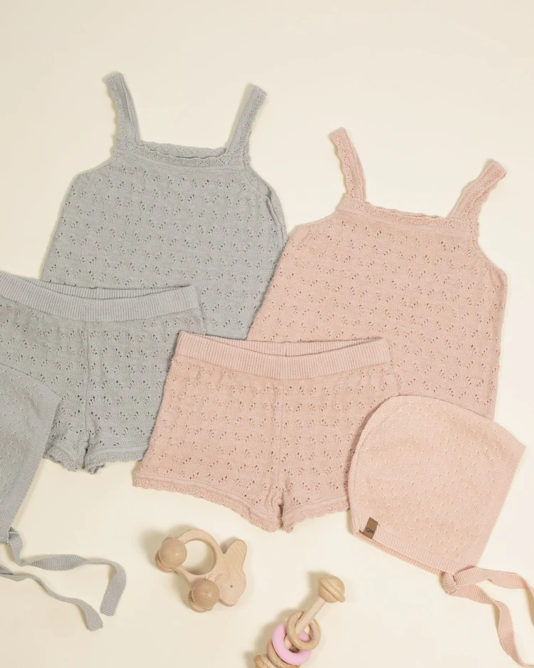 Pointelle Knit Bonnet || Melon