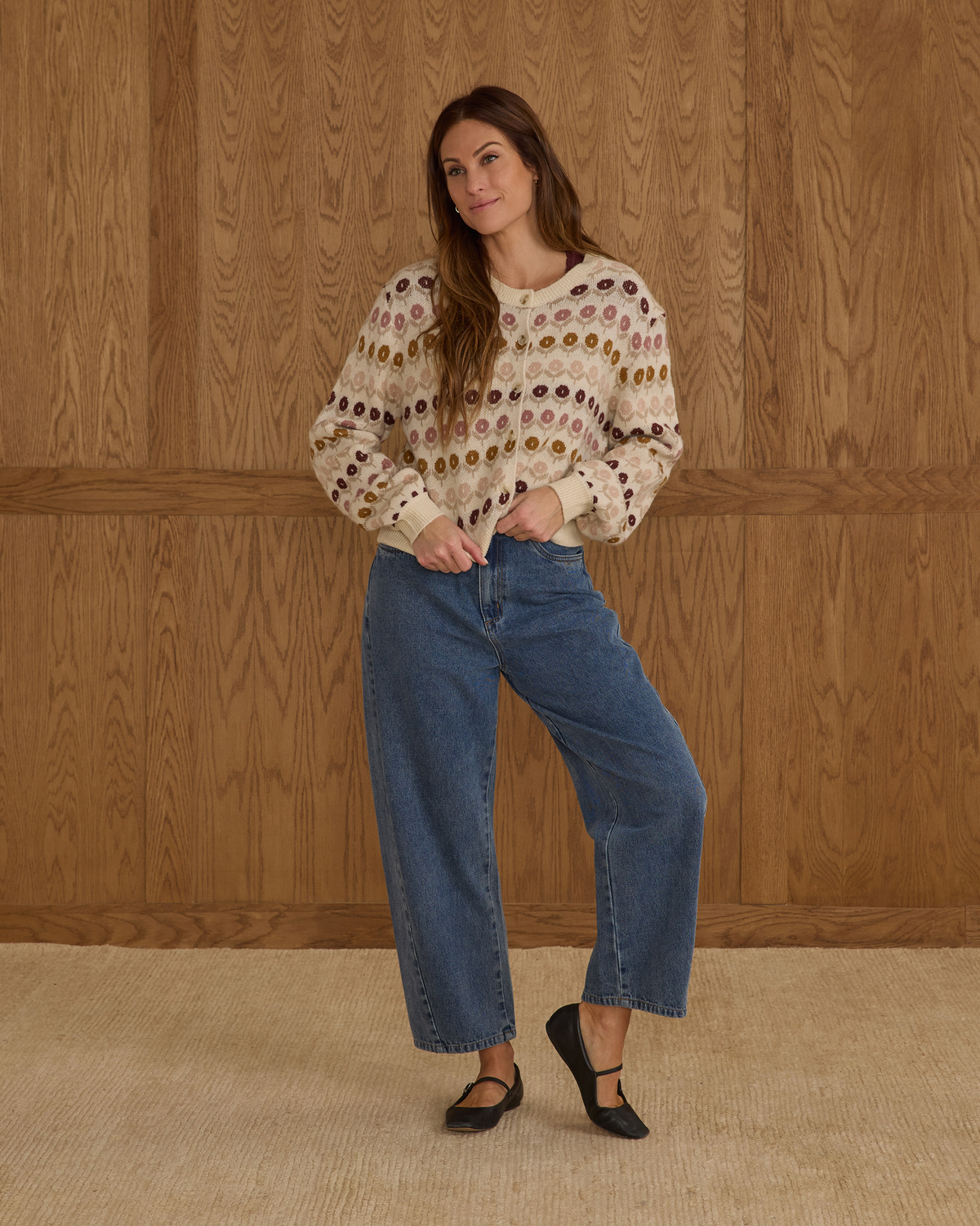Cheyenne Cardigan Womens || Floral Jacquard