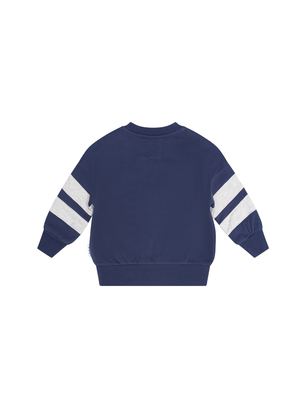 Hux Flocked Spliced Sweatshirt || Navy