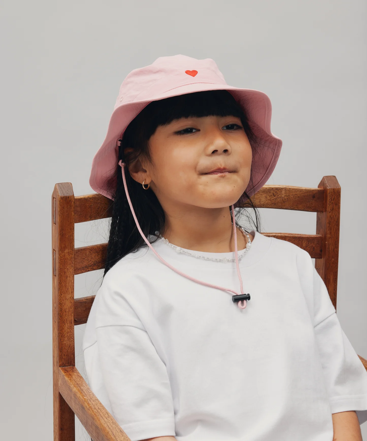 Nylon Heart Bucket Hat || Shell Pink