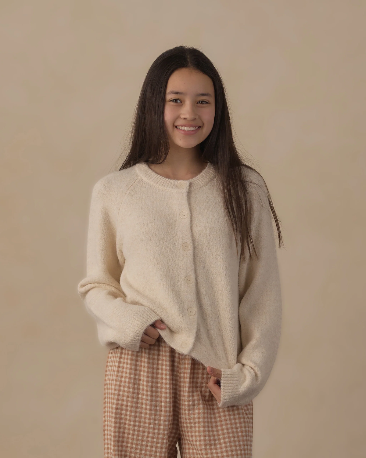 Teen Wide Leg Pant || Fawn Gingham
