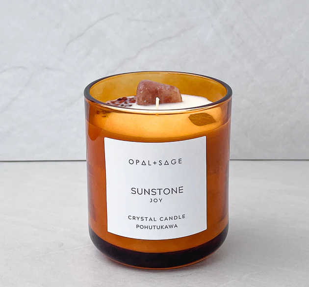 Sunstone Crystal Candle Large Jar
