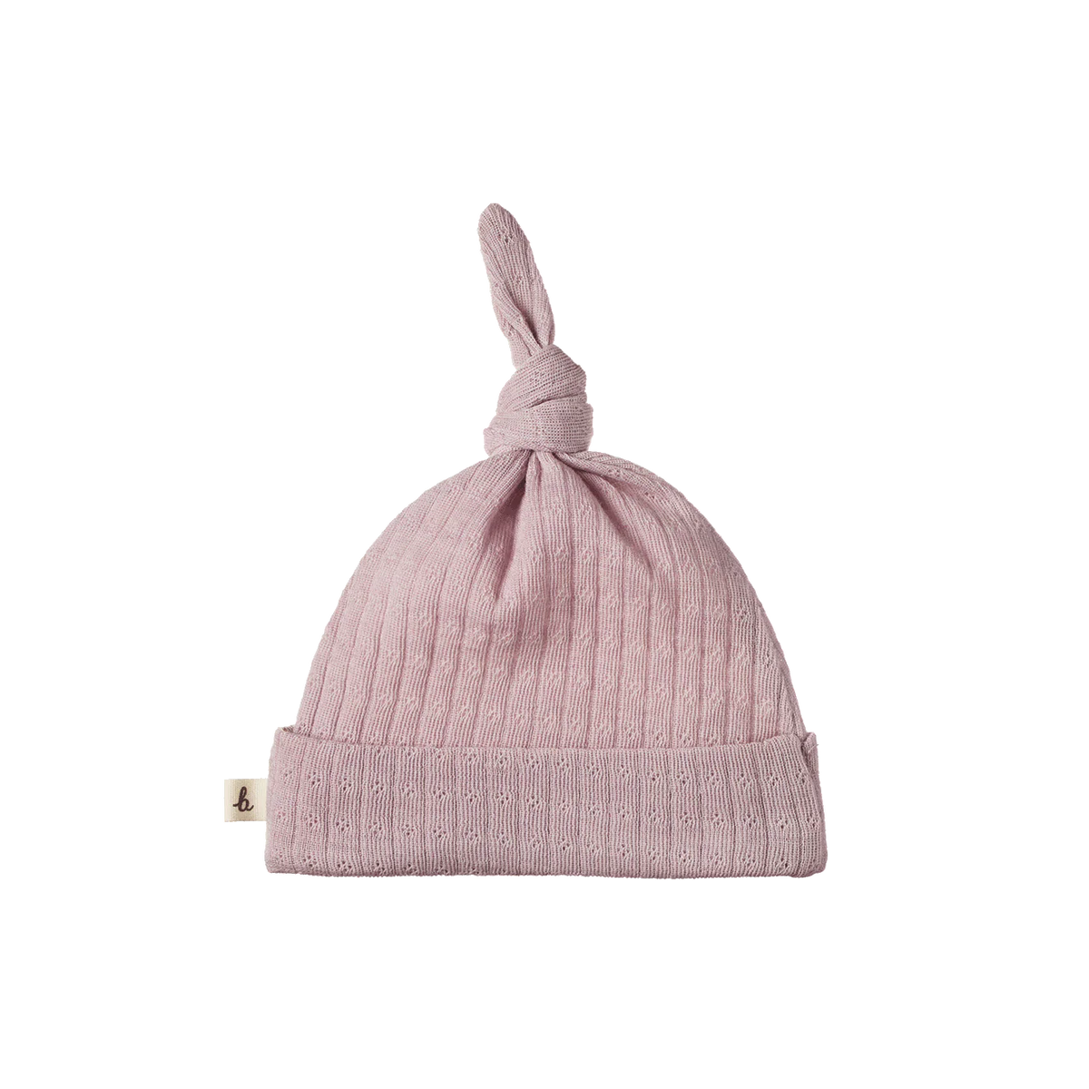 Merino Essentials Knotted Beanie Pointelle || Lilac