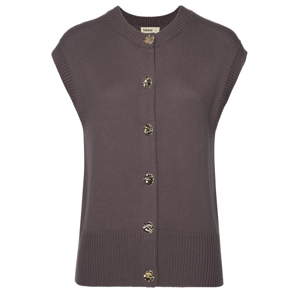 Chloe - Women's Knit Vest || Cocoa