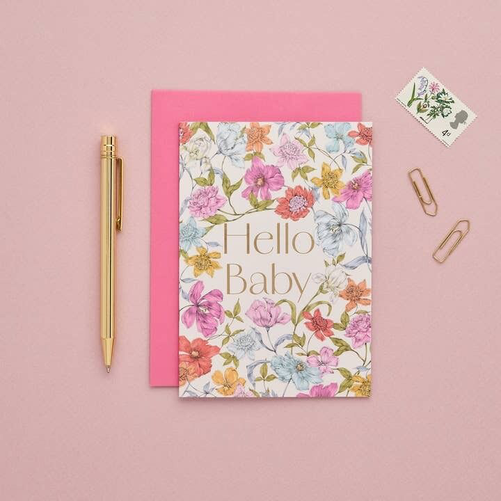 Sweet Sherbet Hello Baby Card
