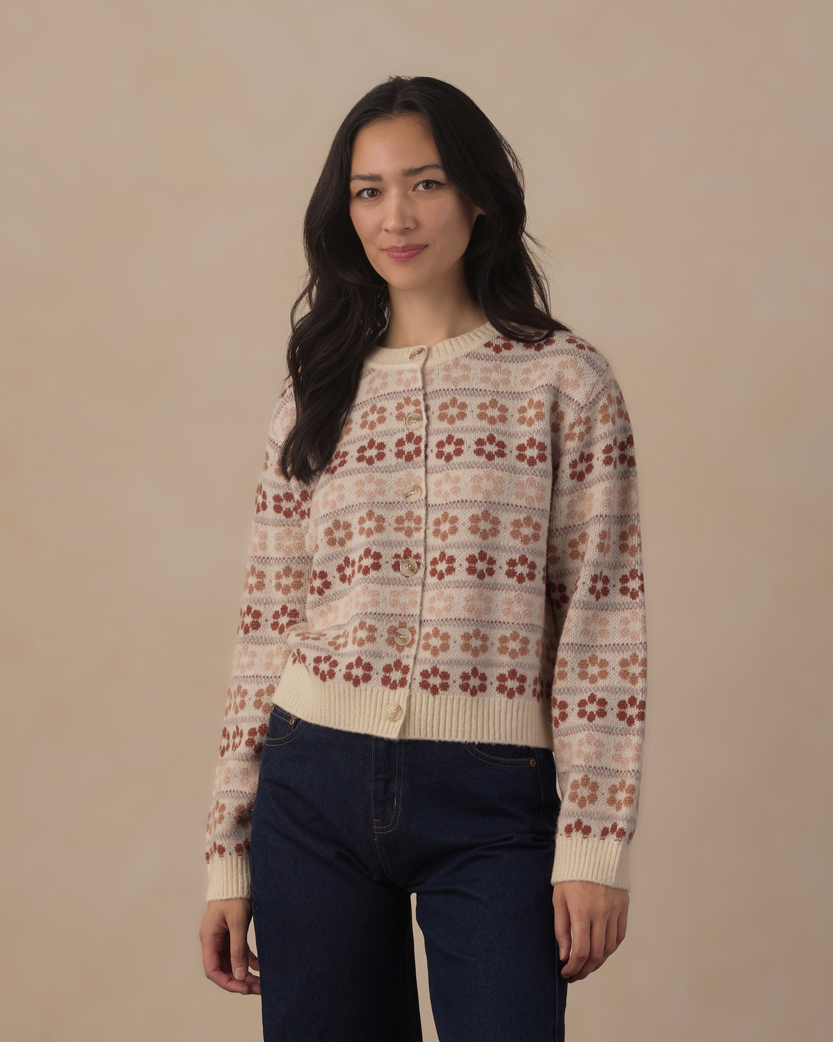 Womens Cheyenne Cardigan || Flower Fair Isle
