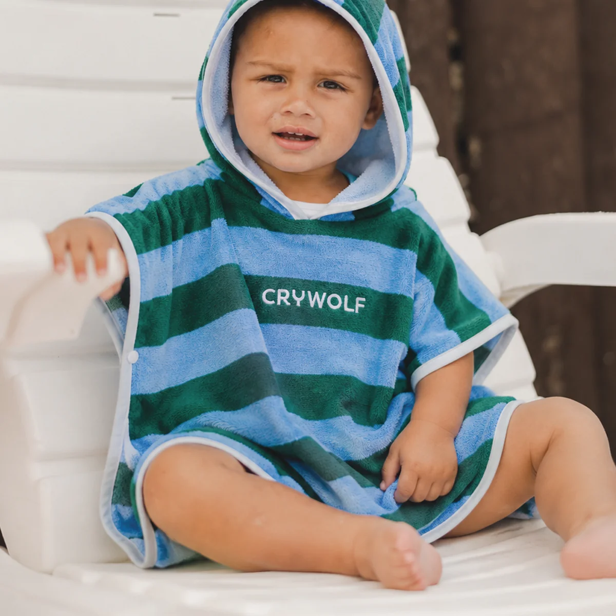 Baby Hooded Towel || Deck Stripe
