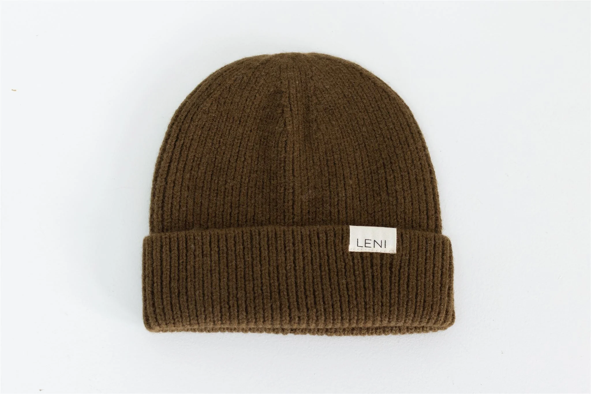 Kids Merino Rib Beanie || Olive
