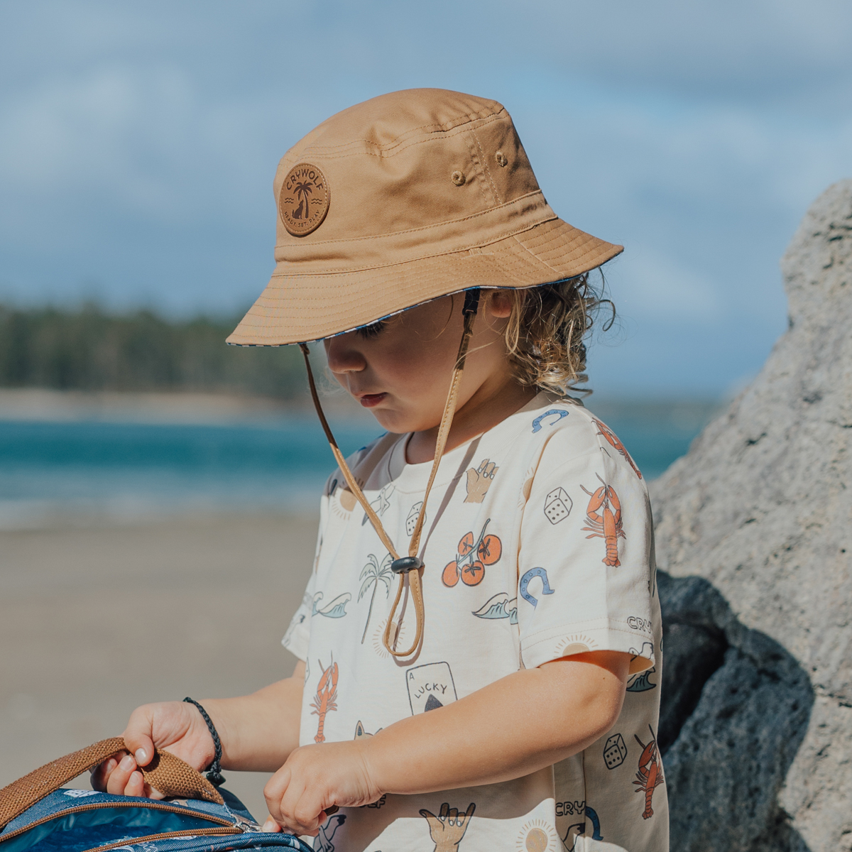 Reversible Bucket Hat || Deep Sea Stripe