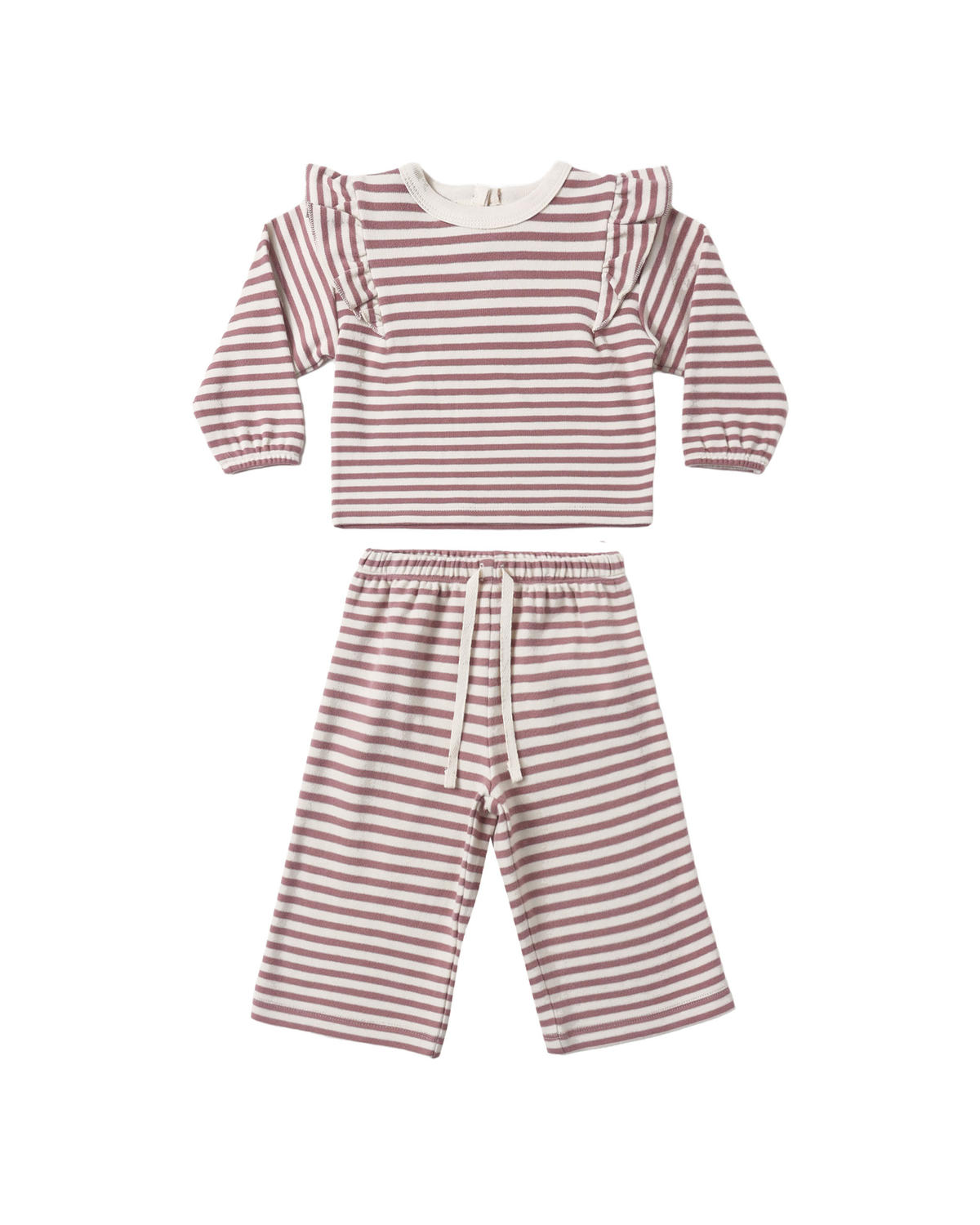 Ruffle Cosy Set || Mulberry Stripe