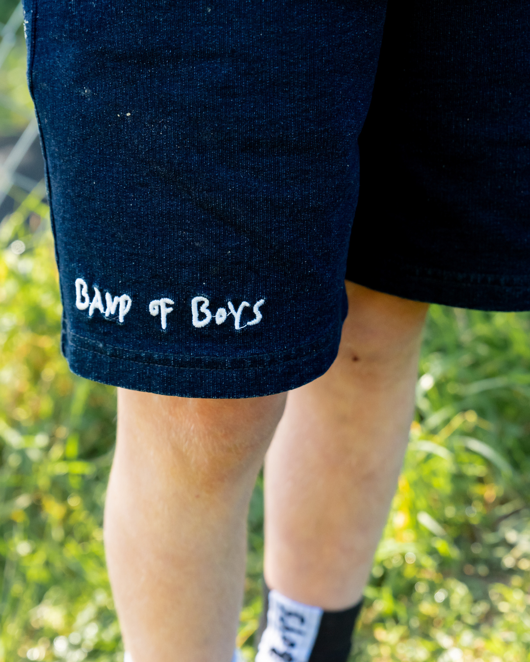 Navy Elastic Waist Shorts