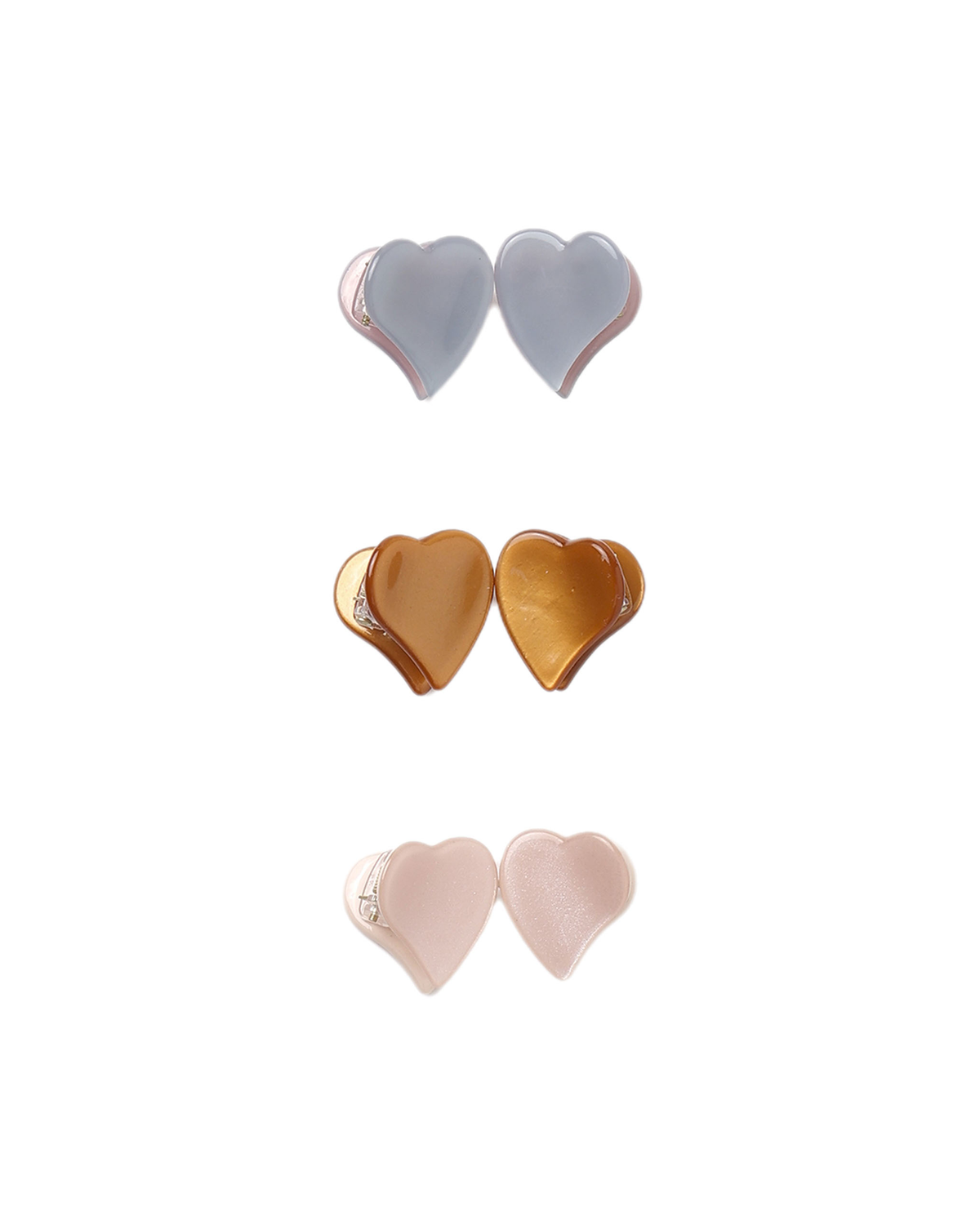 Heart Mini Clips || Dusty Blue/Clay/Blush