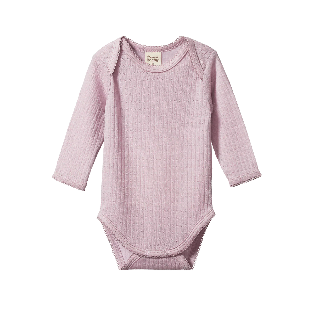 Merino Essentials Long Sleeve Bodysuit || Lilac