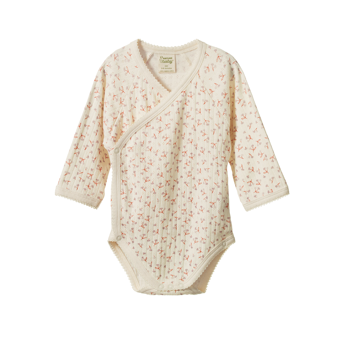 Long Sleeve Kimono Bodysuit Pointelle || Dandelion Print