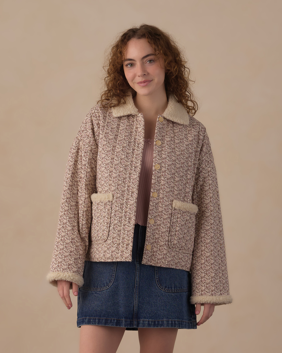 Womens Quilted Collared Jacket || Primrose