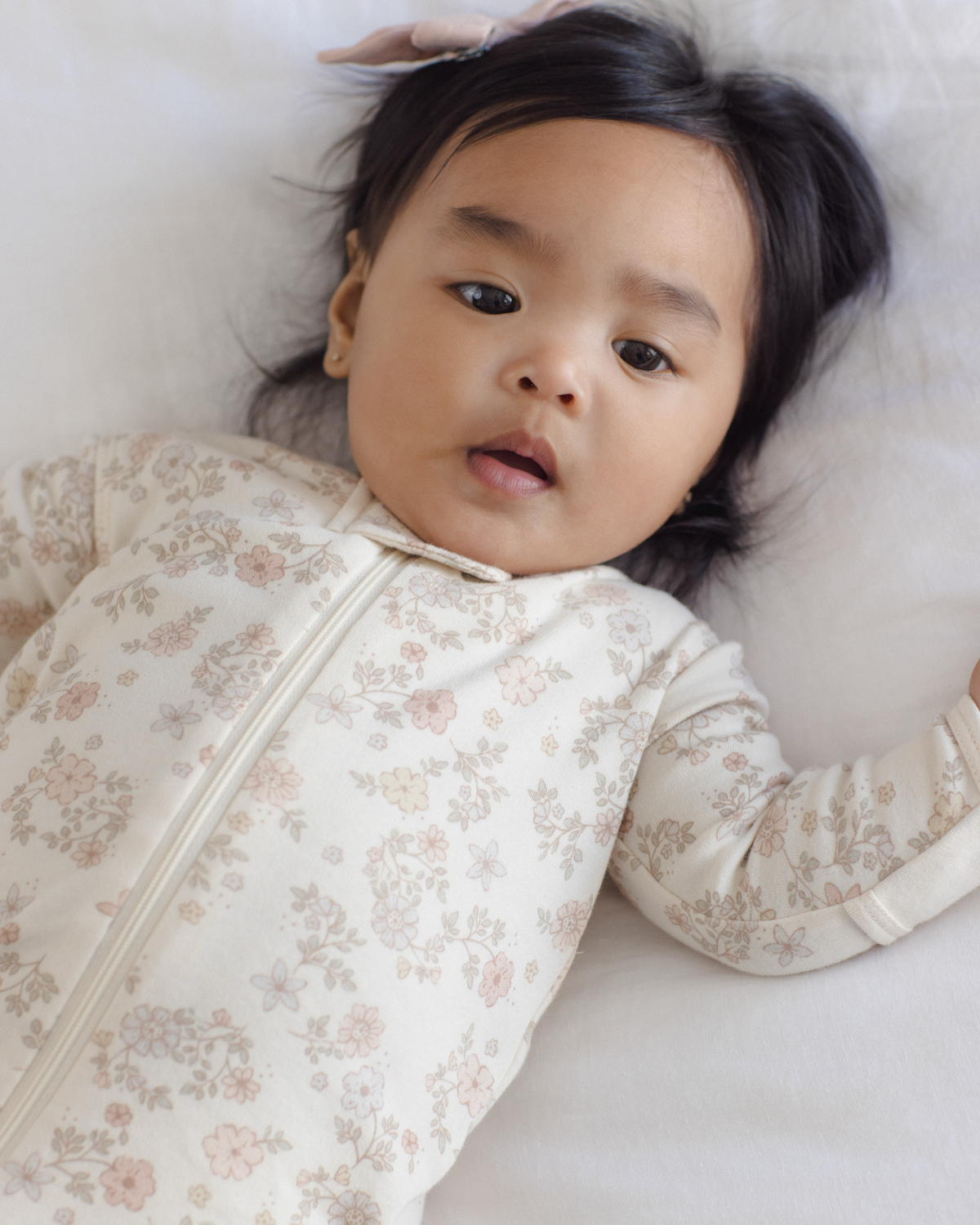 Zip Long Sleeve Sleeper Footie || Floral Vine