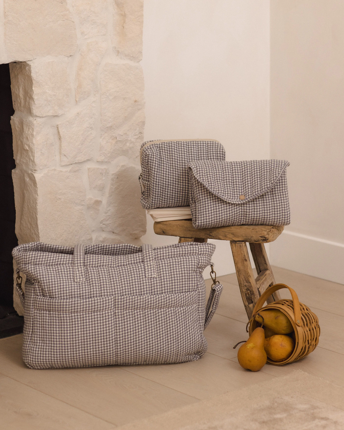 Diaper Bag + Changing Pad Set || Midnight Gingham