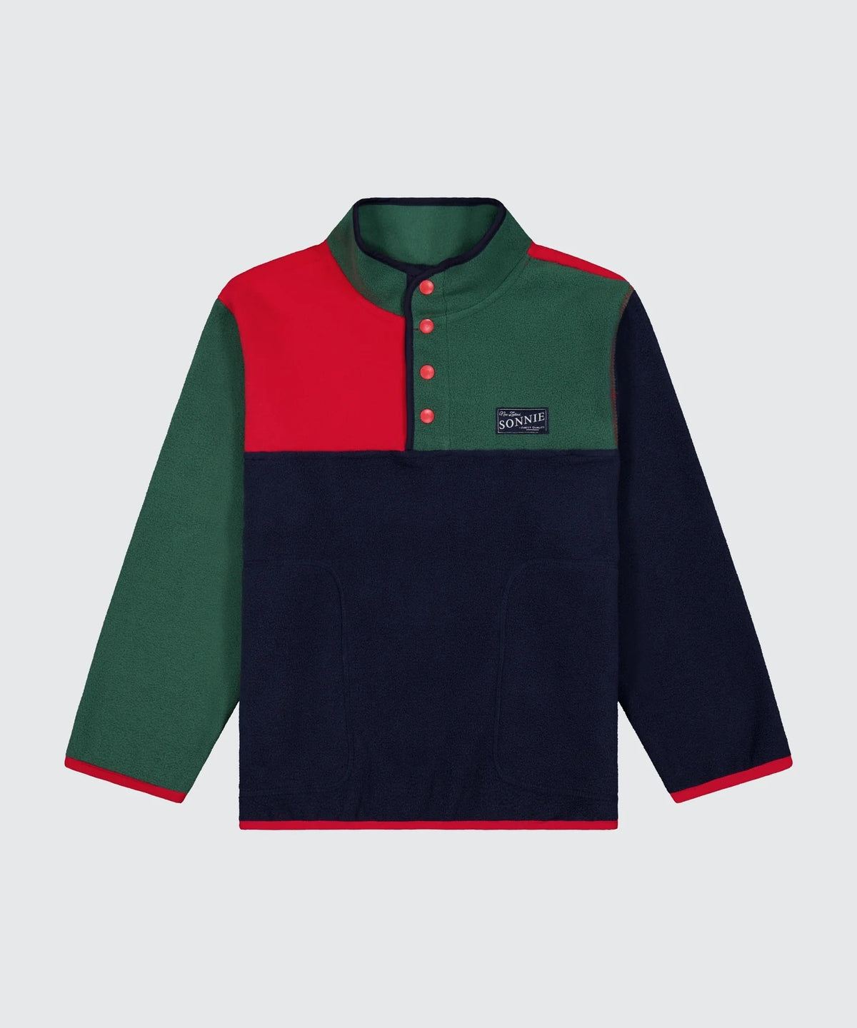 Colour Block Fleece || Red/Ink/Green