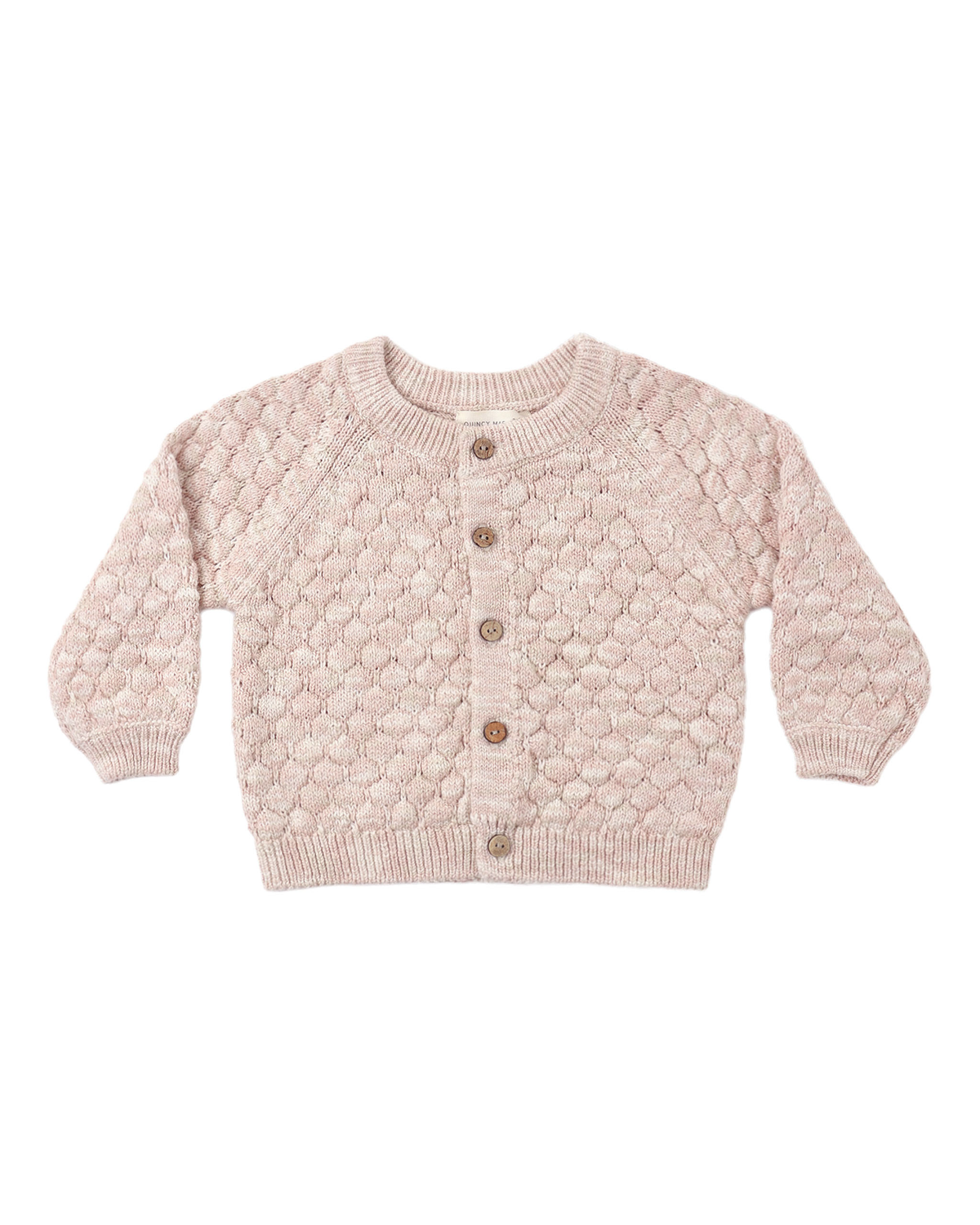 Bubble Knit Cardigan || Dusty Rose Speckle