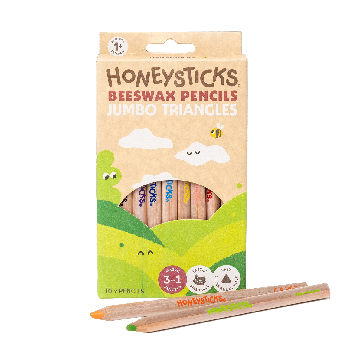 Honeysticks Coloured Pencils Jumbo Triangles || 10 Pack