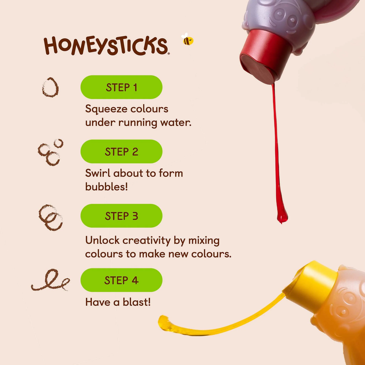 Honeysticks Bubble Bath Colour Mixing || 3 Pack