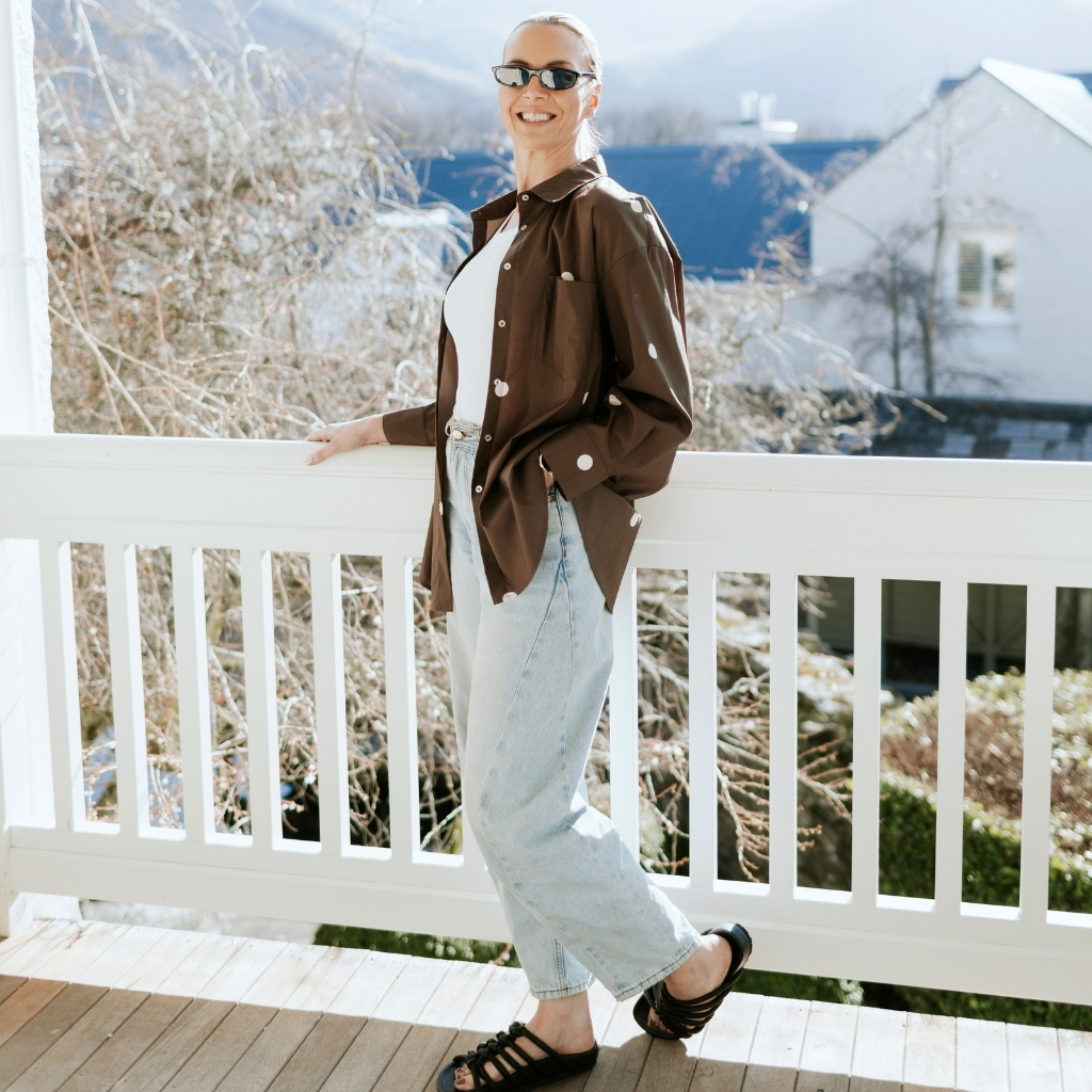 Amber -  Womens Oversized Shirt || Chocolate Spot