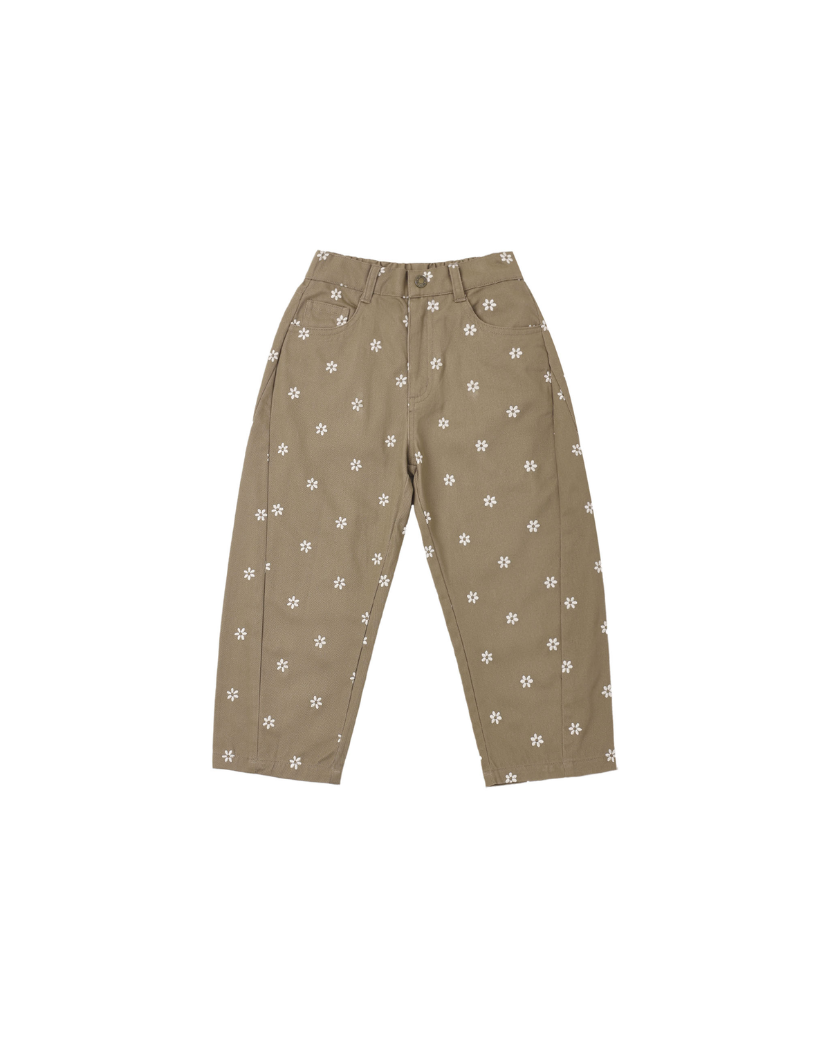 Teen Barrel Pant || Embroided Daisy