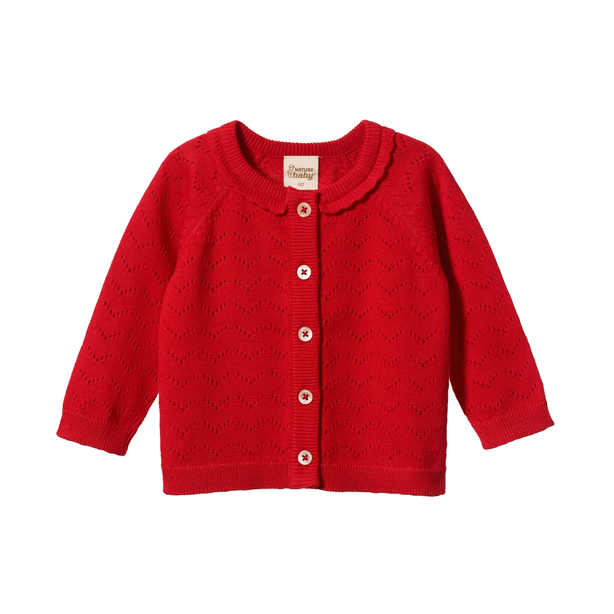 Piper Cardigan || Raspberry Red Pointelle