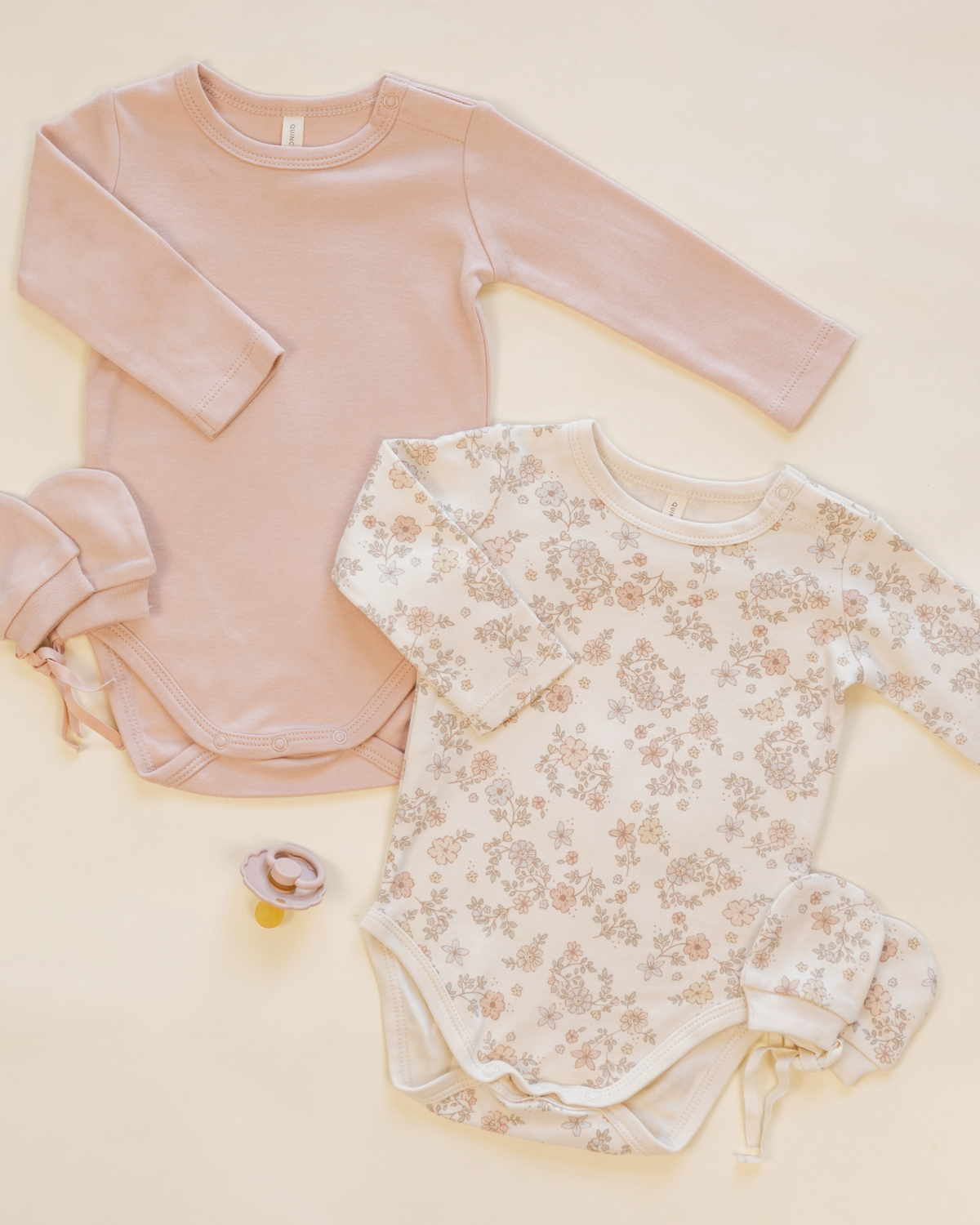Jersey Bodysuit 2 Pack || Floral Vine/Dusty Rose