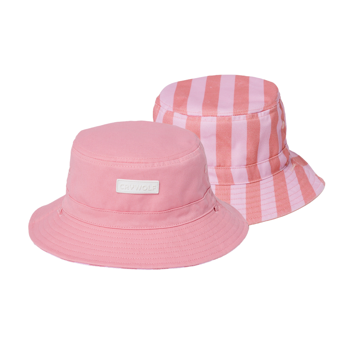 Reversible Bucket Hat || Flamingo Stripe