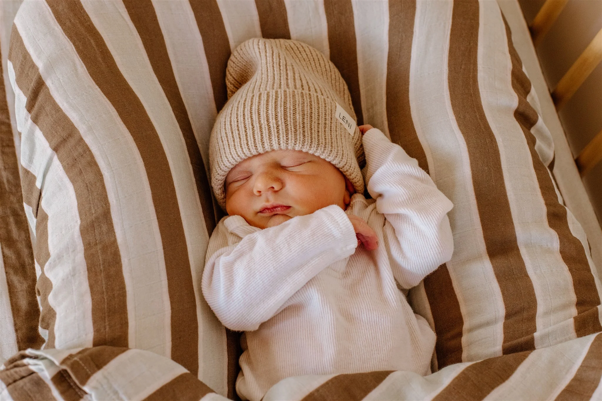 Kids Merino Rib Beanie || Oat
