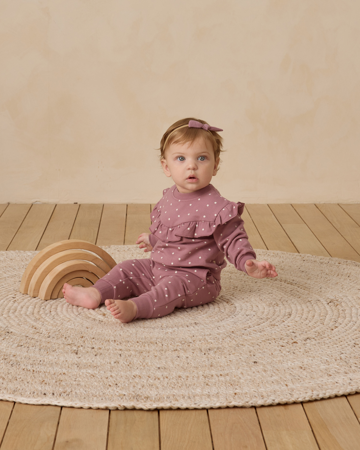 Ruffle Fleece Sweatshirt || Polka Dots