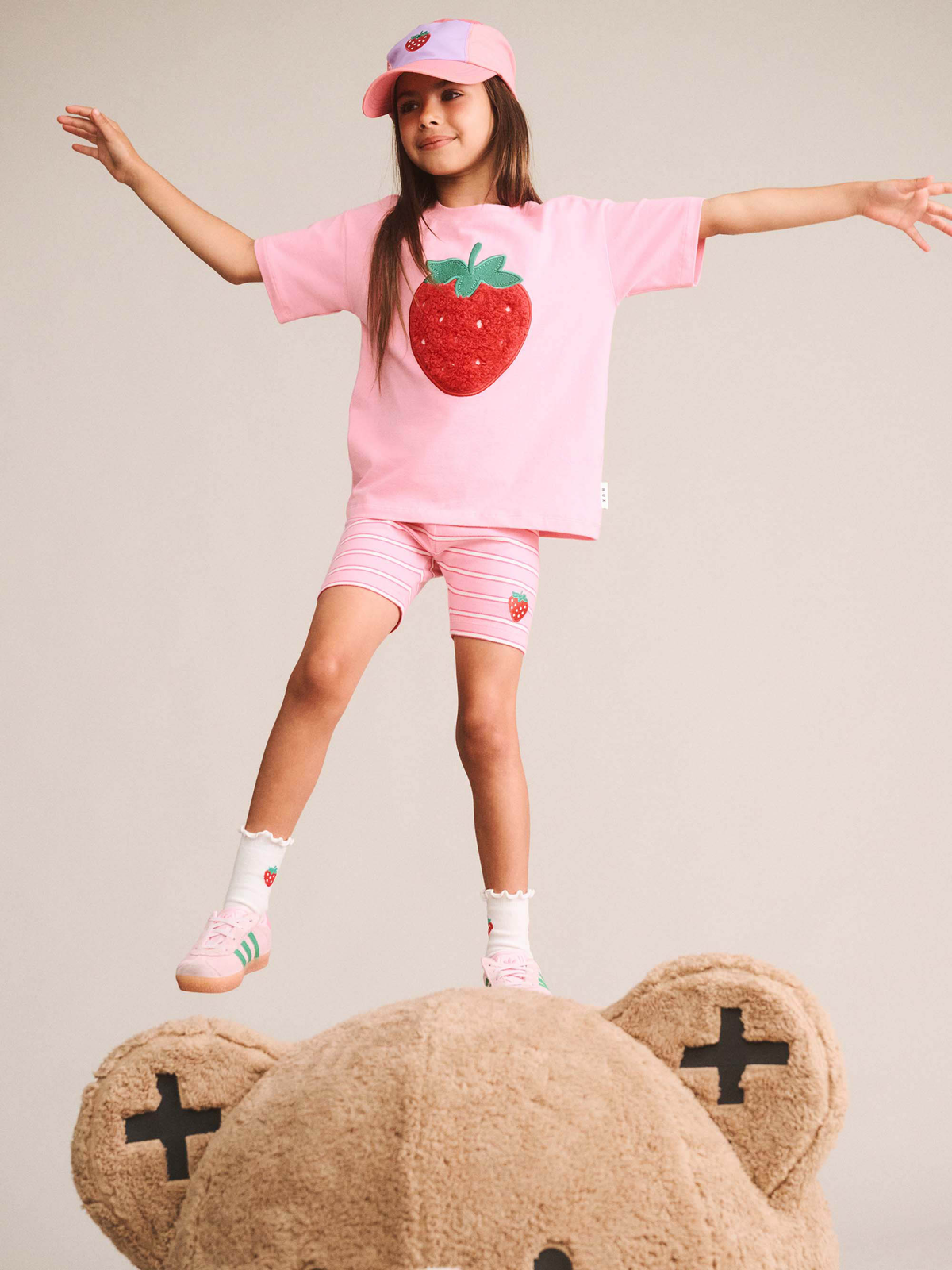 Furry Strawberry Slouchy Tee || Strawberry Creme