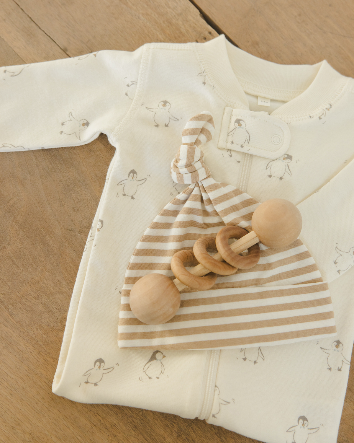 Knotted Baby Hat || Gold Stripe