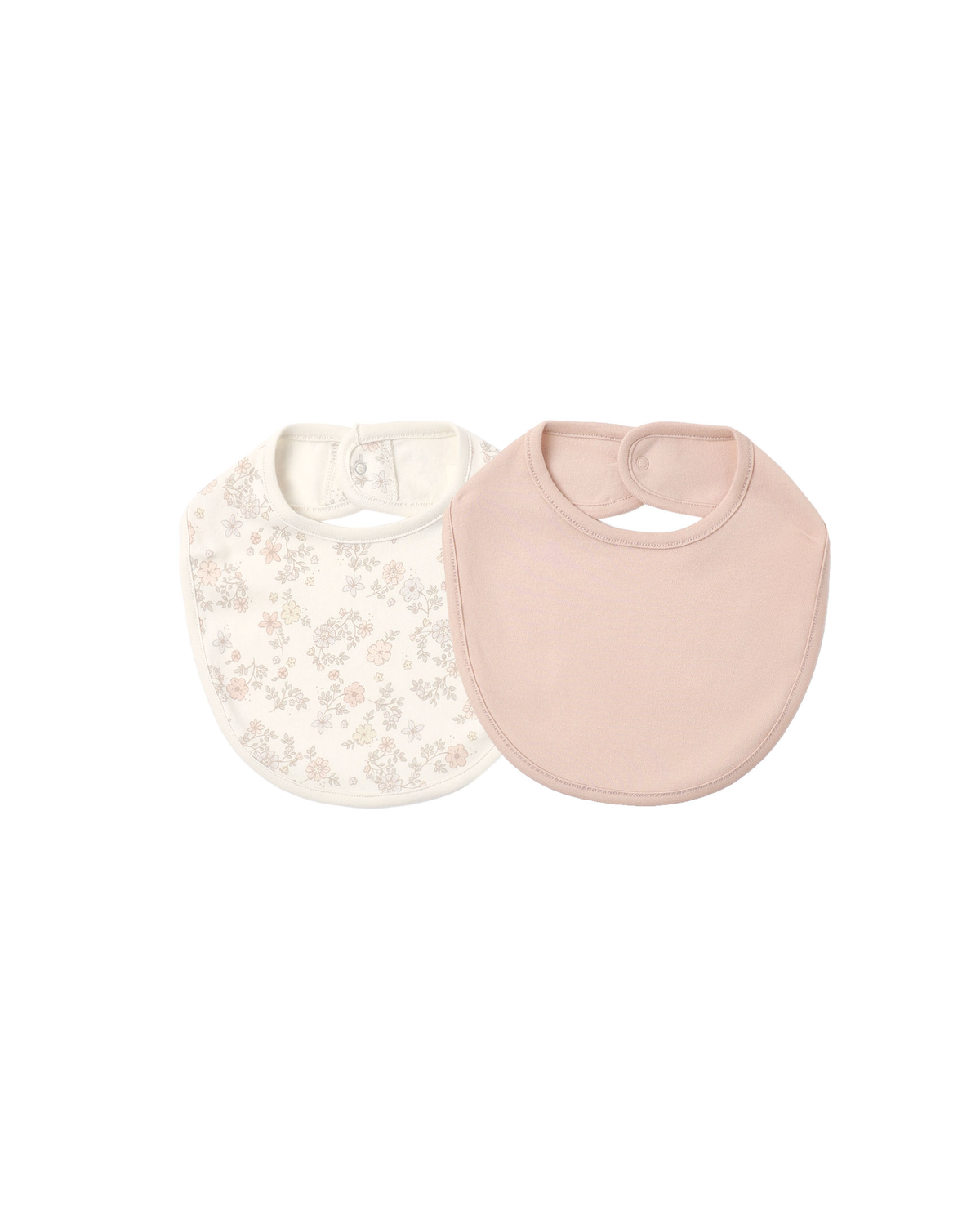 Jersey Snap Bib 2 Pack || Floral Vine/Dusty Rose