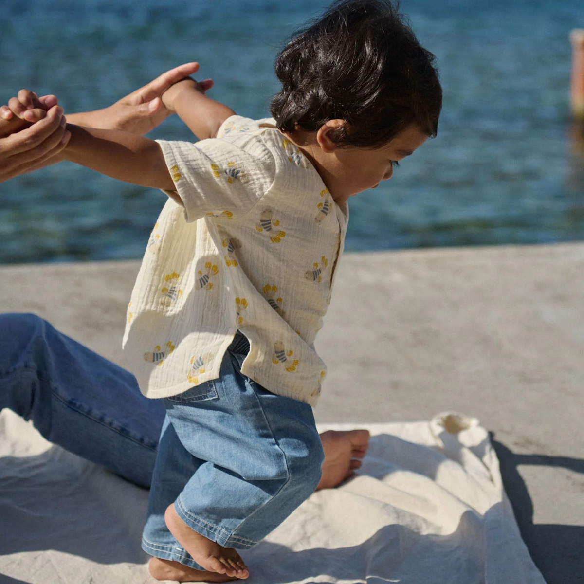 Short Sleeve Caravan Shirt Muslin || Fish Fable Print