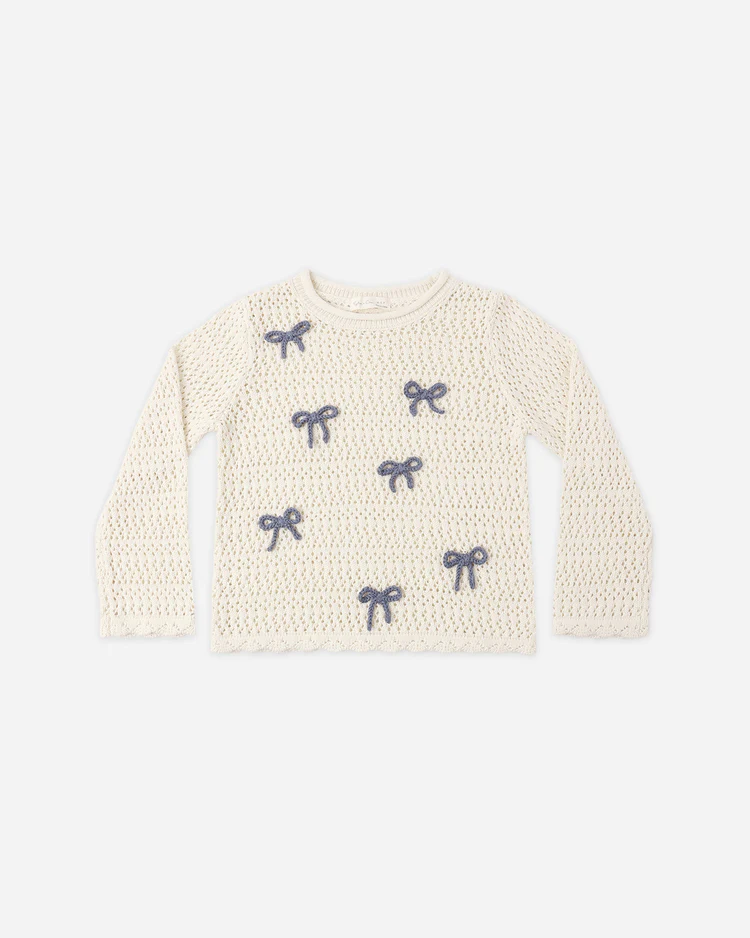 Crochet Knit Pullover || Bows