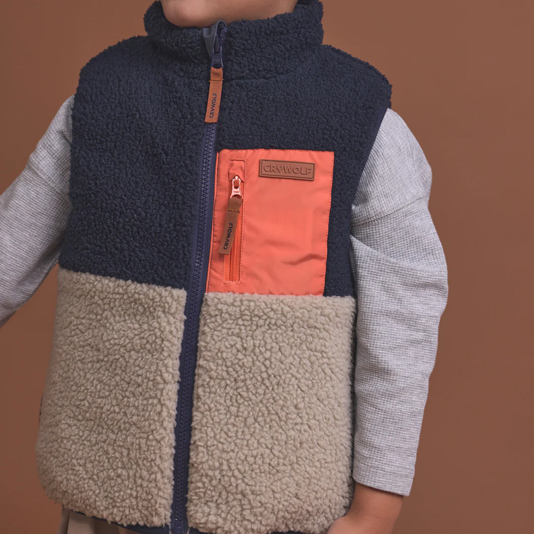 Reversible Yeti Vest || Ash Colourblock