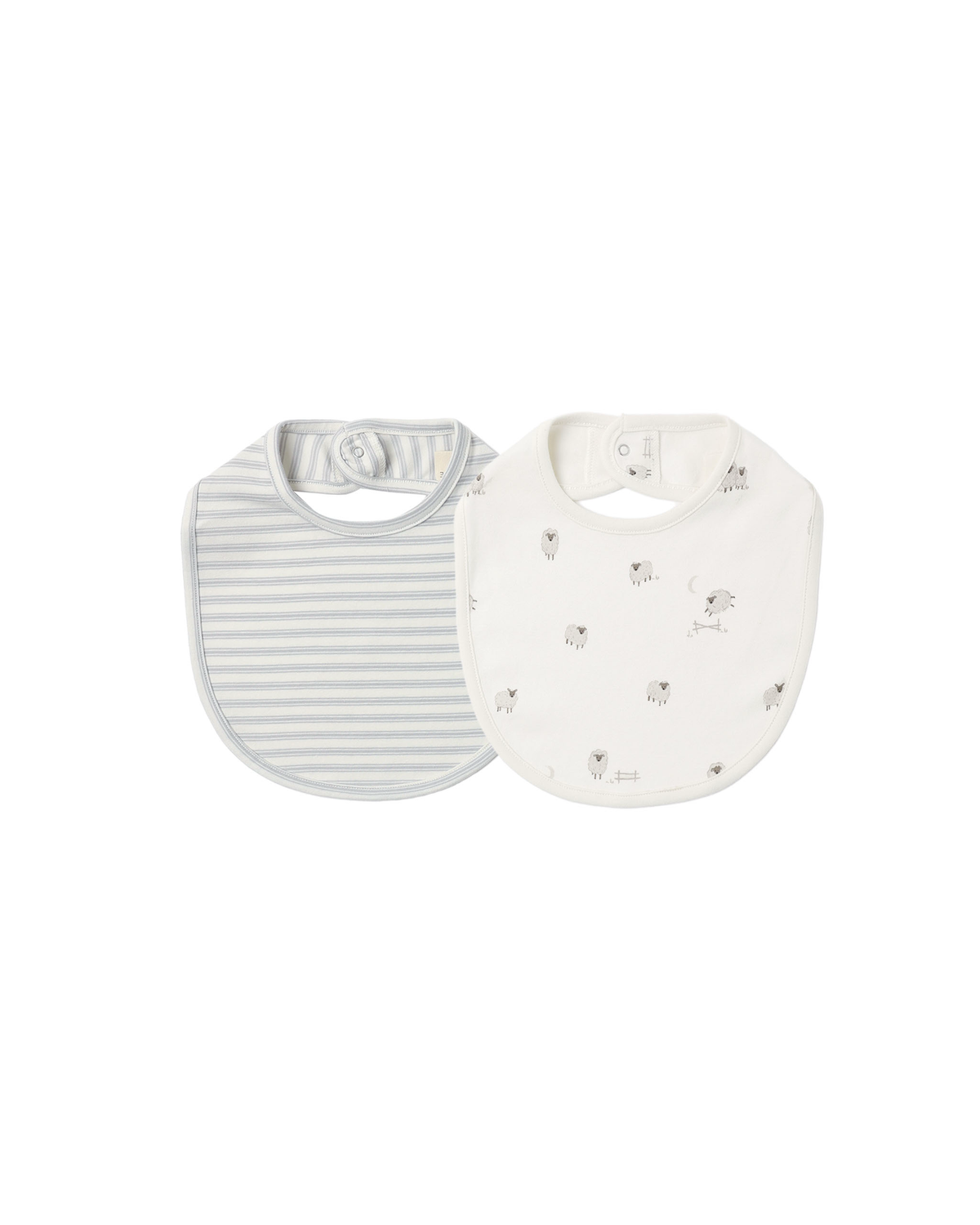 Jersey Snap Bib 2 Pack || Sheep/Cloud Stripe