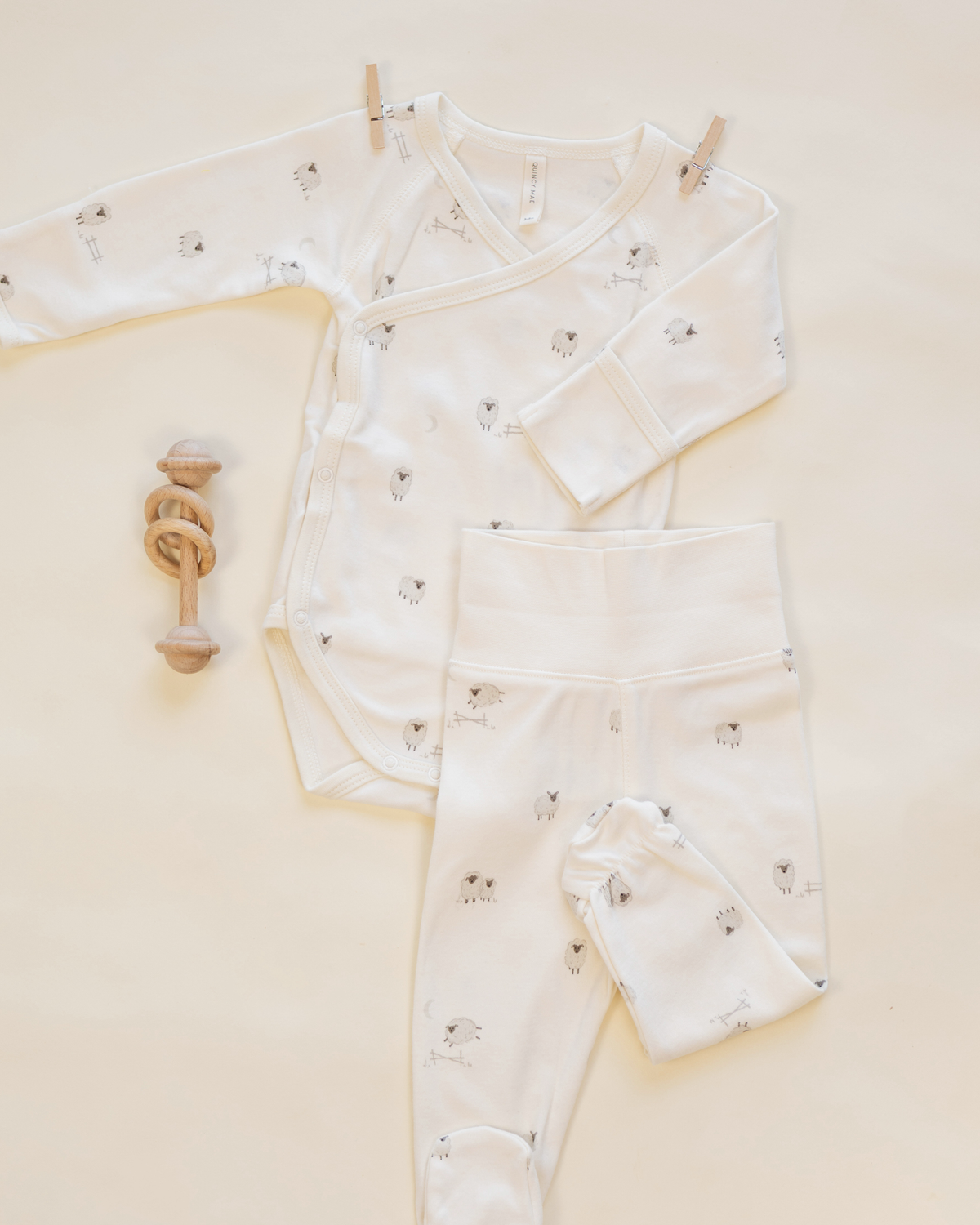 Side Snap Bodysuit + Pant Set || Sheep