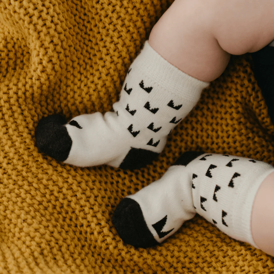 Mosey Merino Baby Socks || Pixel