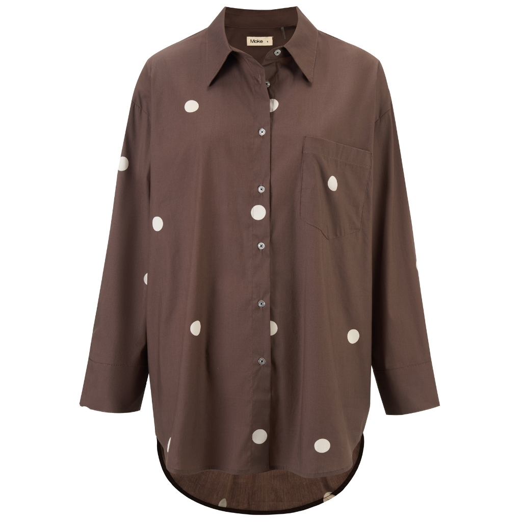 Amber -  Womens Oversized Shirt || Chocolate Spot
