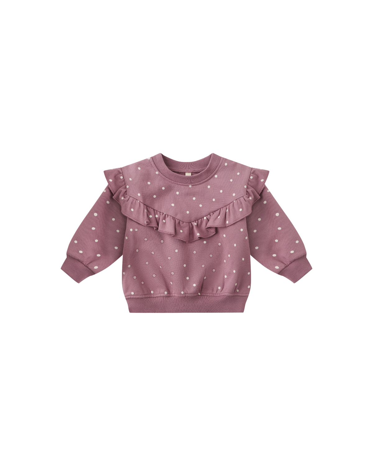 Ruffle Fleece Sweatshirt || Polka Dots