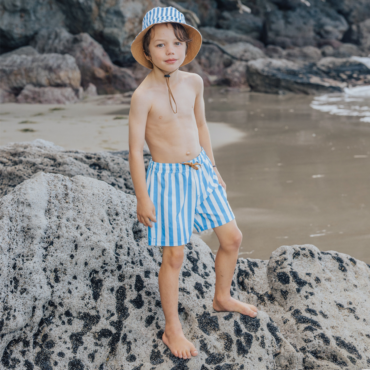 Board Short || Deep Ocean Stripe