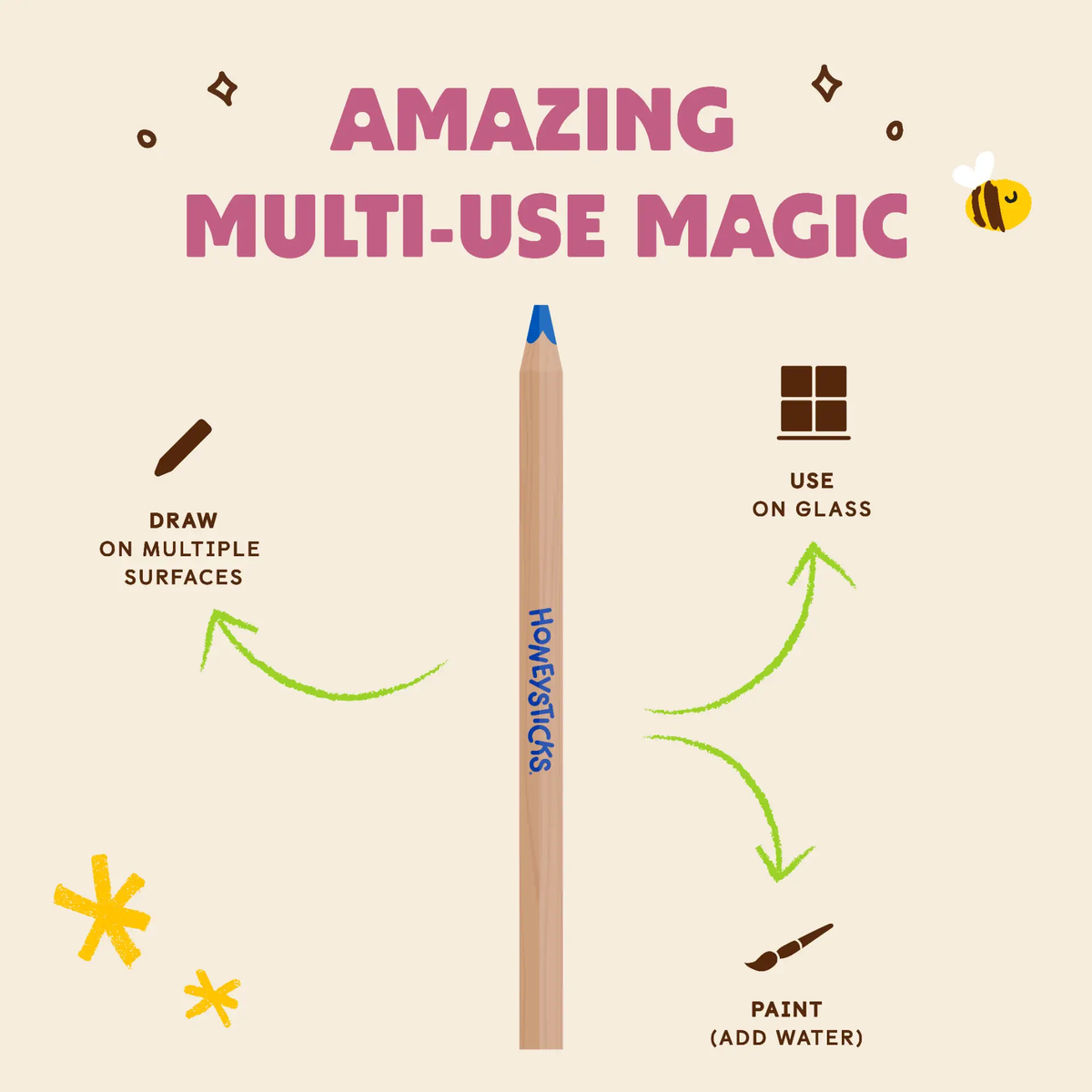 Honeysticks Coloured Pencils Jumbo Triangles || 10 Pack