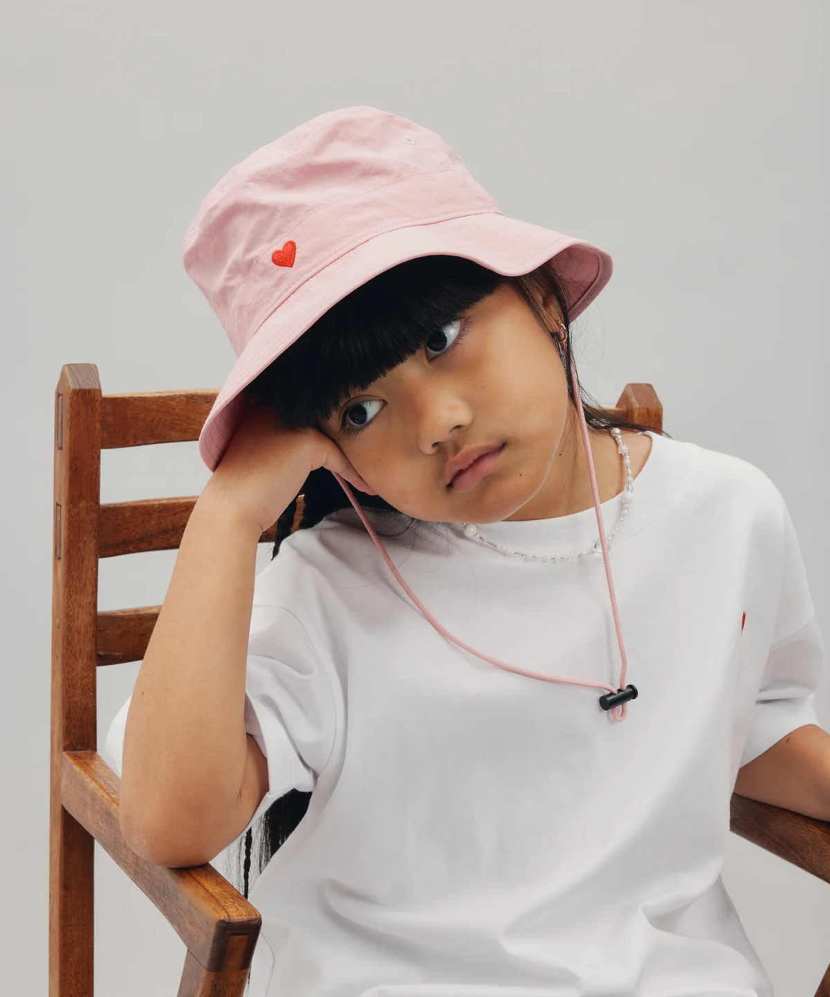 Nylon Heart Bucket Hat || Shell Pink